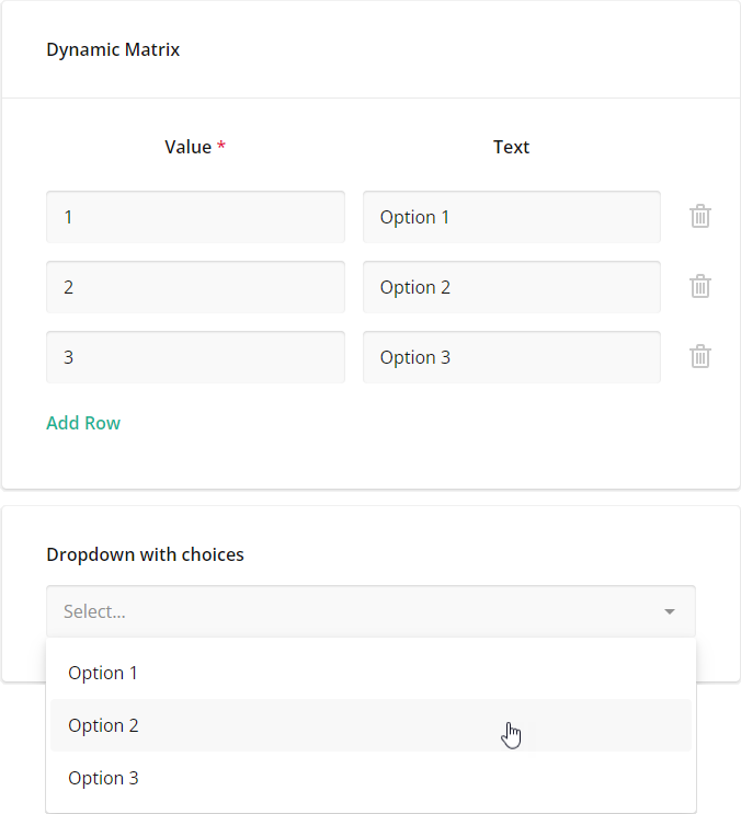 SurveyJS: Populate choices with matrix cell values