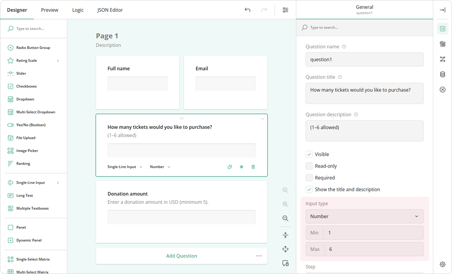 Limit numerical entry using the built-in Min and Max properties.