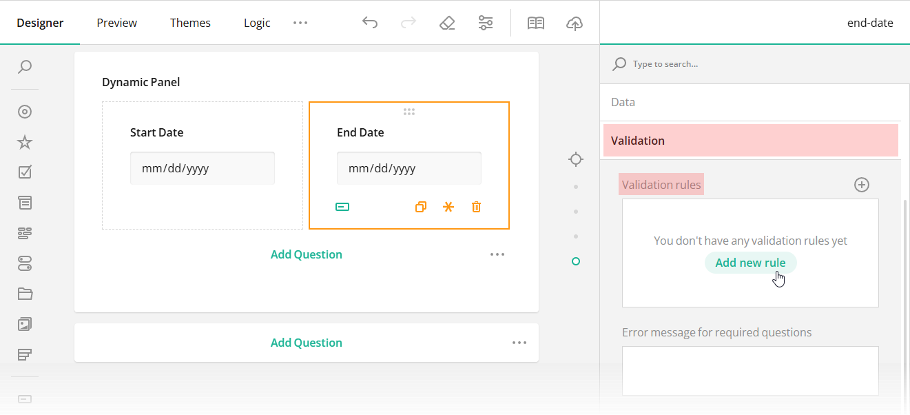 How to add a new data validation rule