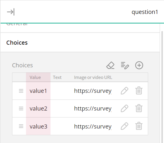 Survey Creator - Image value