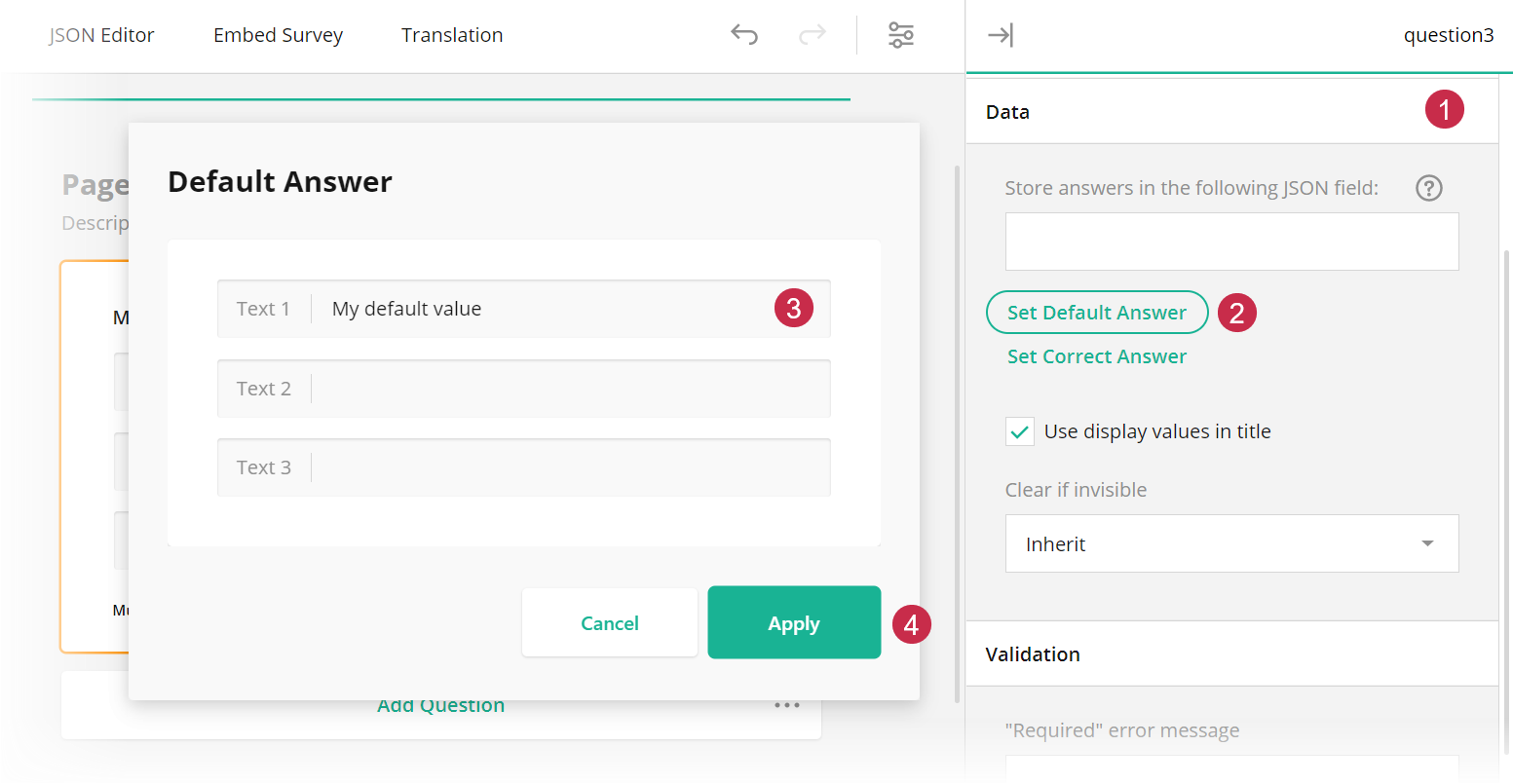 Survey Creator - Matrix cell type